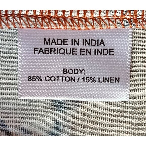 Anthropologie Porridge Skirt Size M Tie Pockets Rust Blue Off White Belt Cotton - Picture 9 of 12